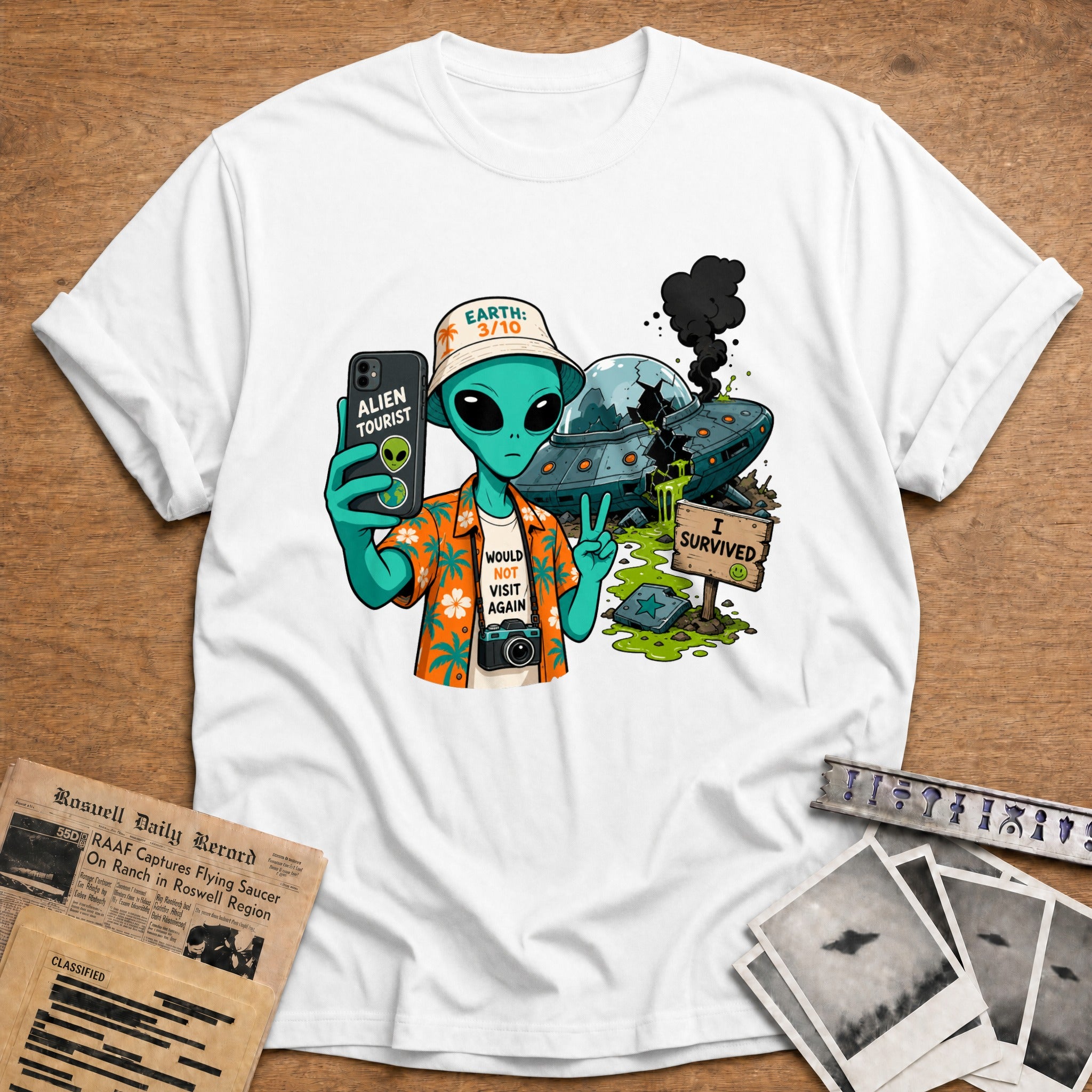 would not visit again alien tourist funny - White